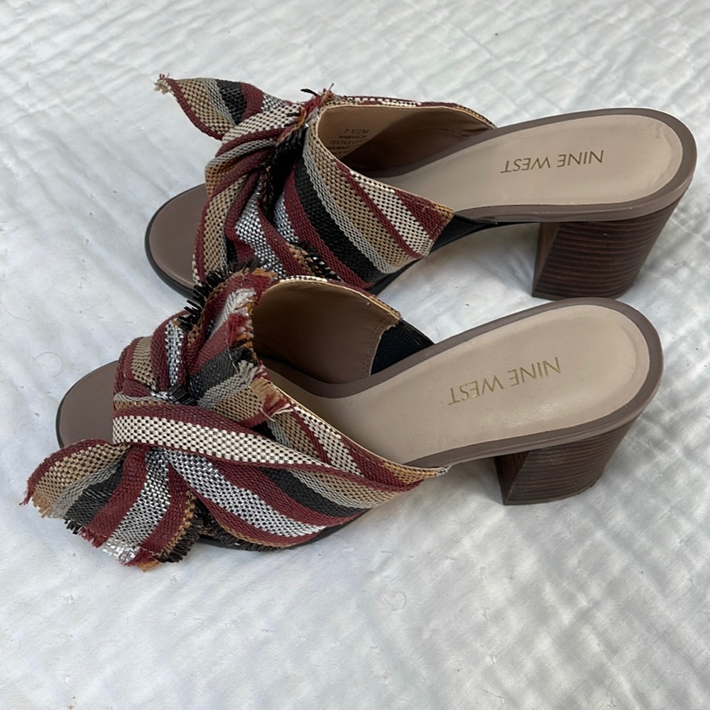 Nine West Summer Shoes 7.5 multi color neutrals